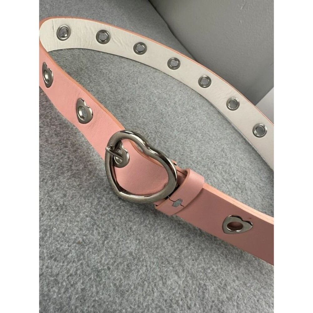 Pink Faux Leather Grommet Womens Belt Size Medium Kawaii Coquette Girly Y2K